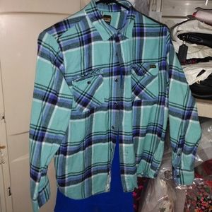VOLCOM Blue Plaid Button-Up Flannel❗Last Chance To Buy‼️